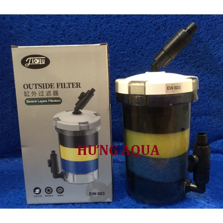 Lọc phụ SUNSUN, lọc thùng bể cá EW 603 (trong suốt), lọc bể cá cảnh (không bơm)