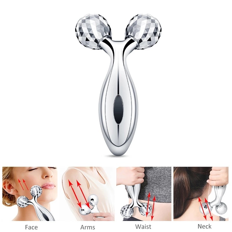 3D Roller Massager Leg Abdomen Neck Buttocks Facial Massage 360 Rotate Face Lift Roller Tightening Skin Care Tools Body Slimming