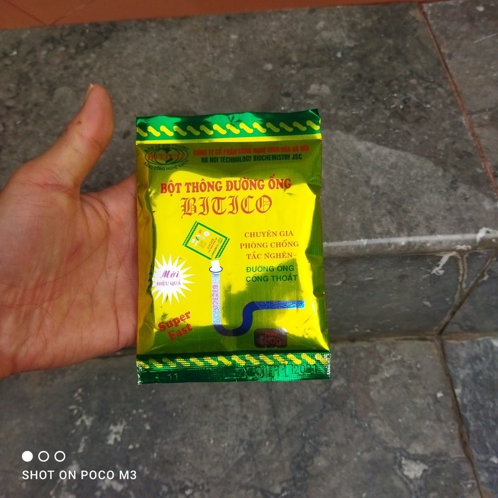 Bột Thông Cống Cực Mạnh Bitico -  Hiệu Quả 100% Thông Tắc Bồn Cầu, Đường Ống, Bồn Rửa Mặt