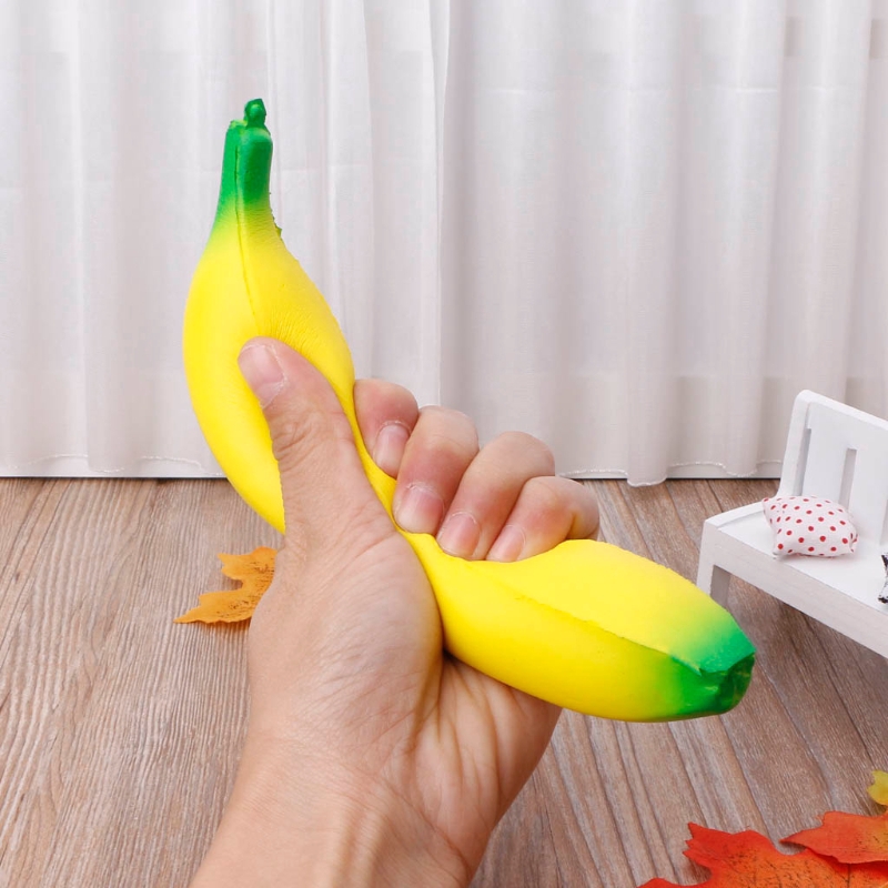 Đồ chơi mềm dẻo hình quả chuối giảm căng thẳng 18cm