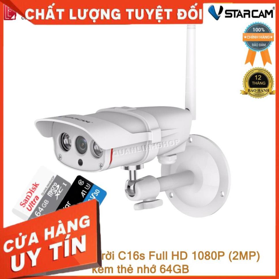 (giá khai trương) Camera ngoài trời Vstarcam C16s Full HD 1080P kèm thẻ 64GB