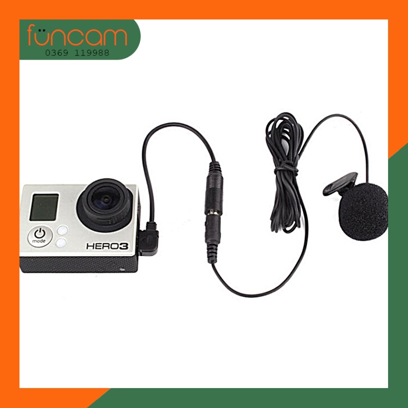 Micro thu âm cài áo cho Gopro 4 - 5 - 6 - 7 - 8 - 9 - 10