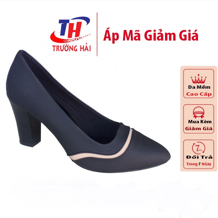 Giày nữ Cao gót Trường Hải Gót vuông 6cm da mềmThời trang công sở cao cấp CGN308