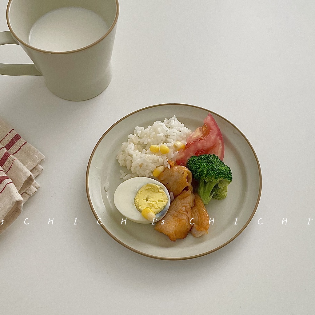 Bộ đồ ăn bằng gốm sứ mờ đơn giản của Nhật Bản Bộ phong cách Hàn Quốc (Cốc)