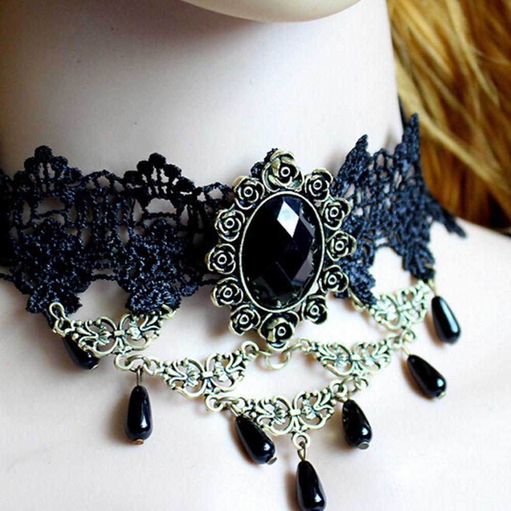 MKEB Vòng Cổ Choker Ren Màu Đen Phong Cách Cổ Điển Hàn Quốc Thời Trang Cho Nữ