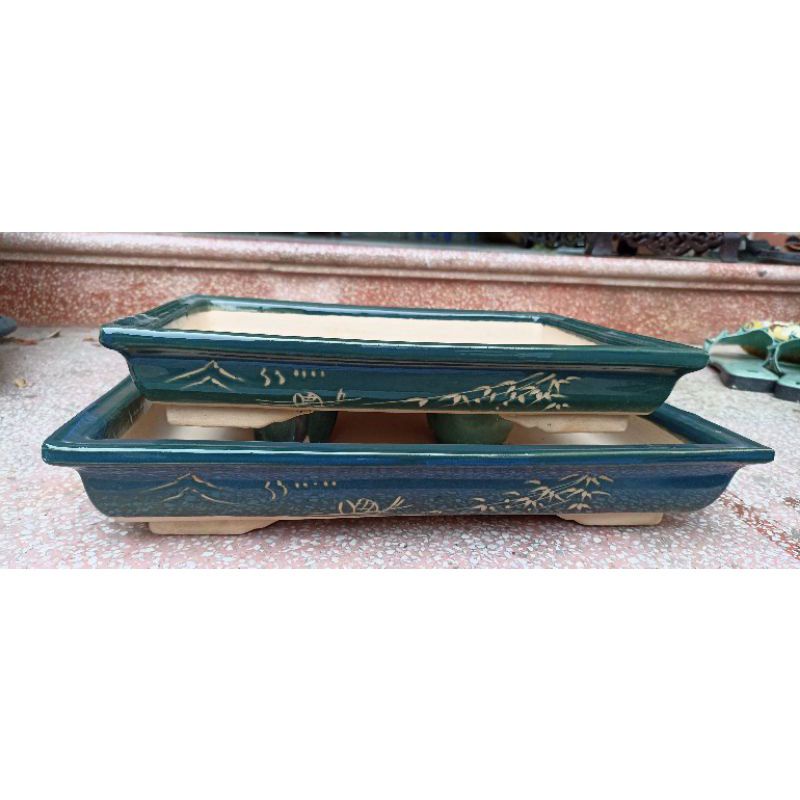Cặp 2 khay tiểu cảnh bonsai
