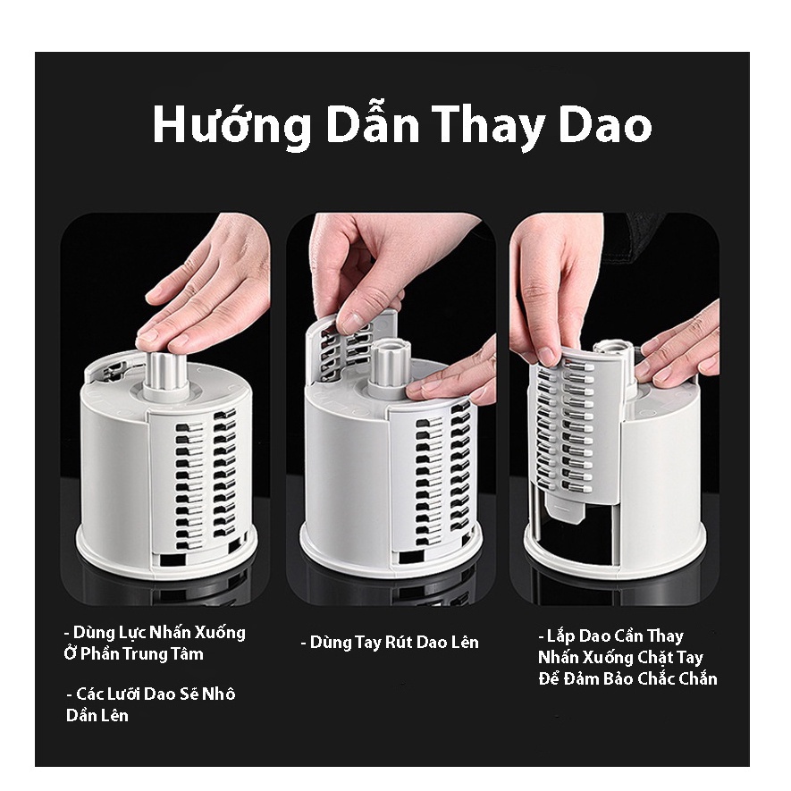 Máy Thái Cắt Lát Bào Nạo Sợi Rau Củ Quả Mini Bằng Tay Đa Năng Tiện Dụng