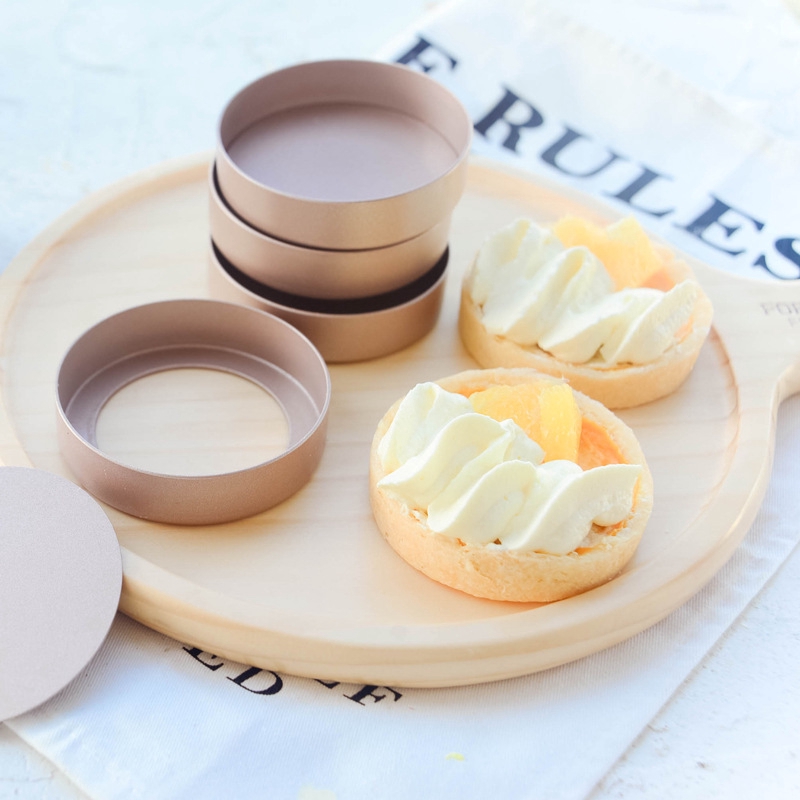 Khuôn làm bánh tart trứng tròn bằng hợp kim nhôm 3.15 inch