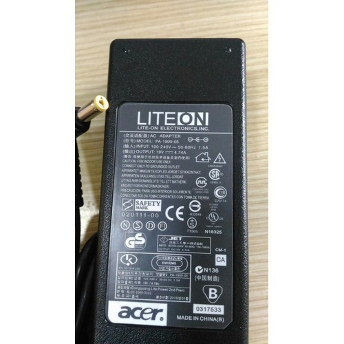 Sạc laptop Acer eMachines Gateway 19v-4.74a zin dùng được cho 19v-3.42a
