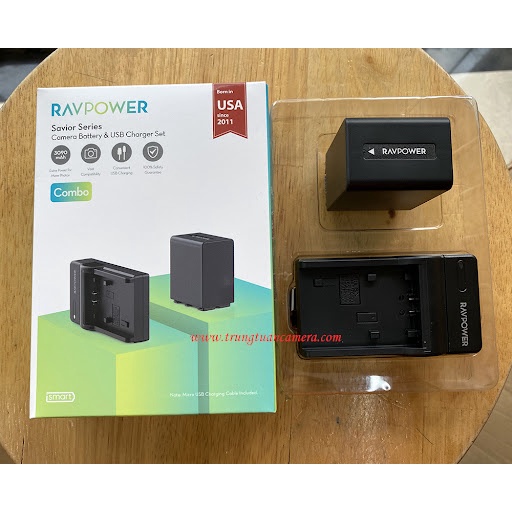 Bộ Pin Sạc Ravpower NP-FV100 cho máy quay Sony NP-FV100 và Sony DCR-SR15, SR21, SR68, SR88, HXR.......