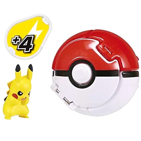 Mô hình Pokemon Pokedelze Pikachu & bóng Poke Ball chính hãng Takara TOMY Nhật Bản- Standard