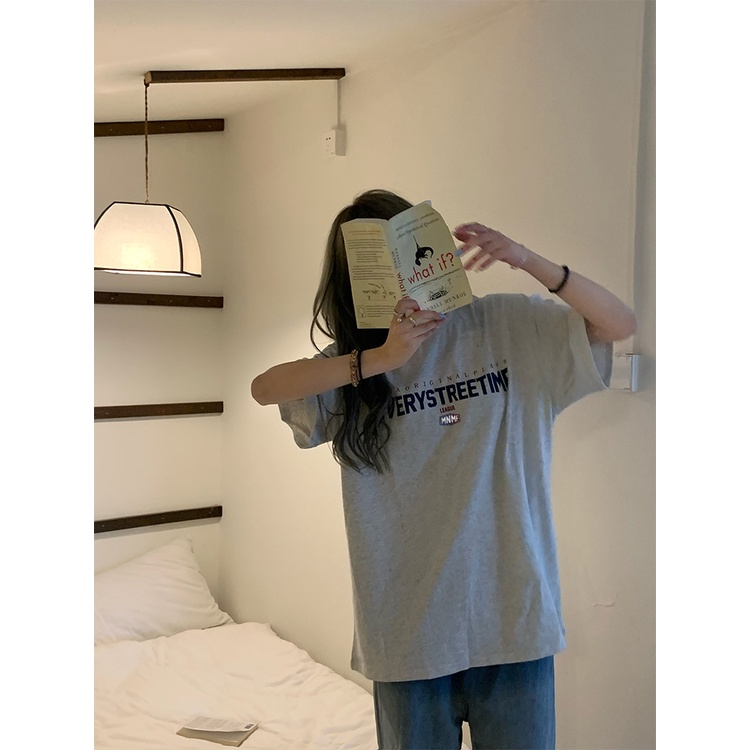 Áo thun ZHELIHANGFEI oversize chất liệu cotton cao cấp in họa tiết cho nữ