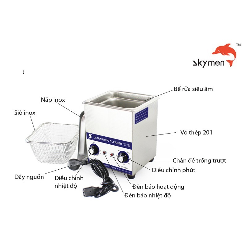 Máy rửa siêu âm skymen 2 lít hàng chính hãng