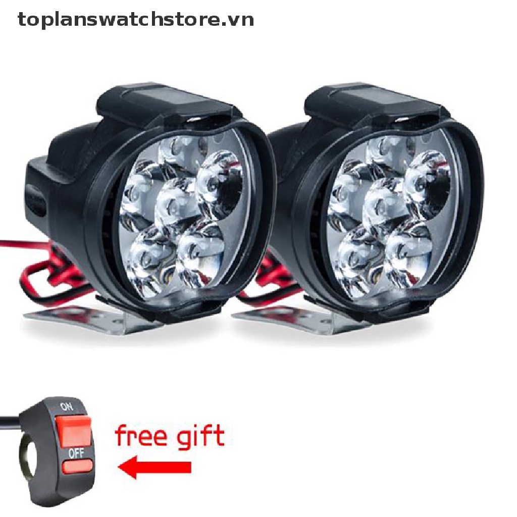 1 Cặp Đèn Pha 6 Bóng Led Siêu Sáng Cho Xe Mô Tô