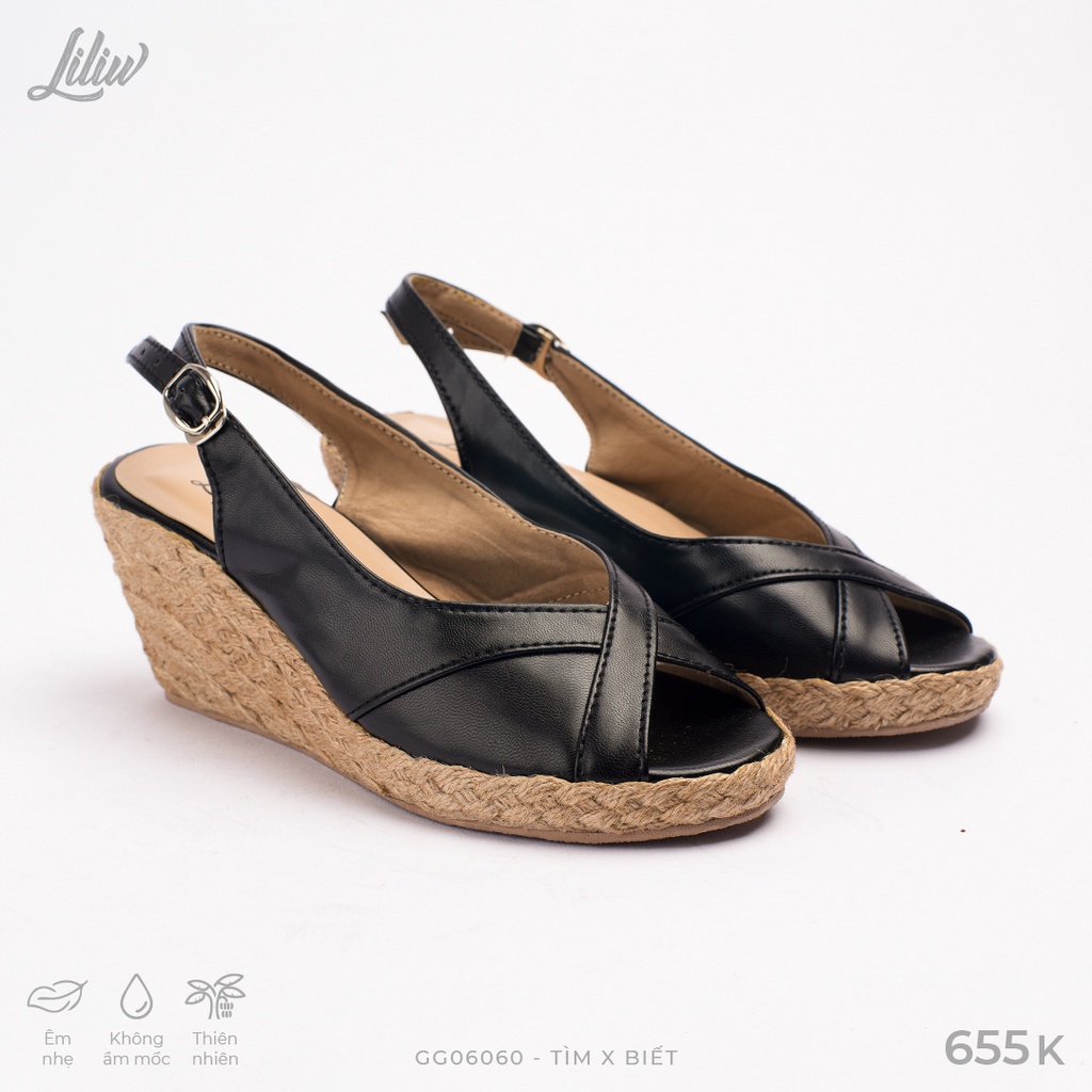 Giày cao gót đế xuồng làm bằng cói quai chữ X bằng da hở mũi cao 6cm - Tìm X biết