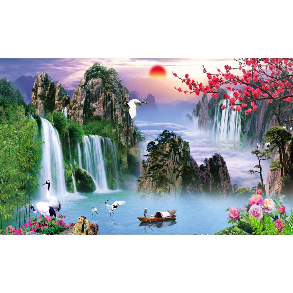 Tranh đá 5D, tranh đính đá phong cảnh