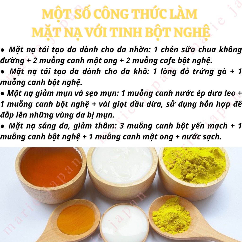 Tinh bột nghệ vàng nguyên chất Obaxua làm trắng giảm mụn đẹp da gói 100g