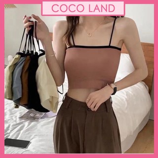 Áo Bra Thun 2 Dây Có Mút Ngực Gam Màu Pastel Quyến Rũ 388. coco land - chất bền