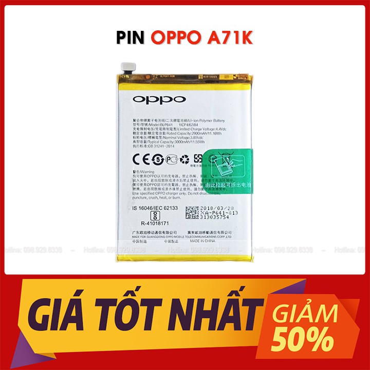 Pin điện thoại OPPO A71K Zin tháo máy