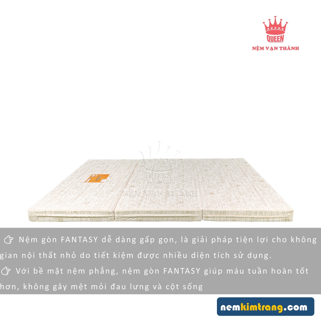Nệm Gòn Ép Fantasy Gấp 3 Vạn Thành Vải Gấm - CHÍNH HÃNG, CAO CẤP