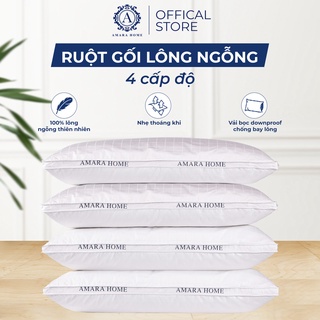 Ruột Gối Lông Ngỗng Tự Nhiên AMARA 4 Cấp Độ - Vải Bọc Chống Thoát Lông, Êm Ái Nâng Đỡ Cổ Vai Gáy