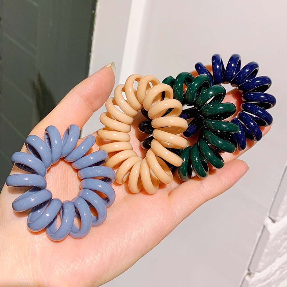 Set 9 Dây Cột Tóc Lò Xo Co Giãn Màu Sắc Ngọt Ngào Phong Cách Hàn Quốc Cho Nữ