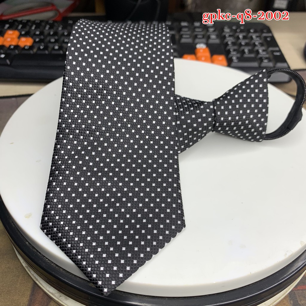 Cà vạt nam 8cm thắt sẵn dây kéo tiện lợi hàng 3 lớp lót silk Giangpkc36 Q2002