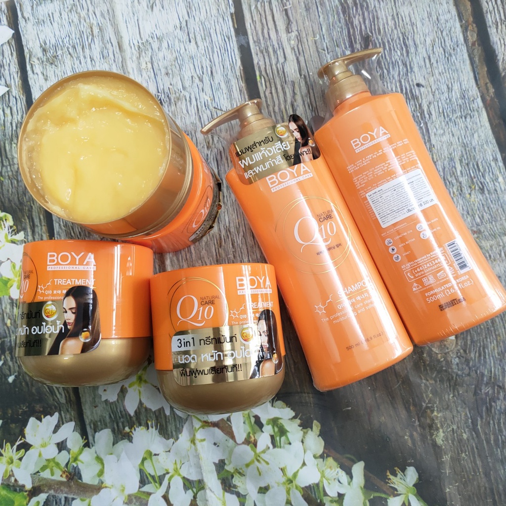 Bộ Dầu Gội, Ủ Xả Dưỡng Tóc Boya Q10 Shampoo Thái lan