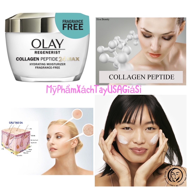 Kem dưỡng ẩm chống lão hóa và tái tạo da Olay Regenerist 2X Collagen Peptide 24 MAX Hydrating Moisturizer 48g