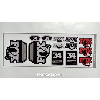 Tem decal dán phuộc xe đạp FOX 34 Float Performance 2020 | MTB Fork decal | Temxedap.vn