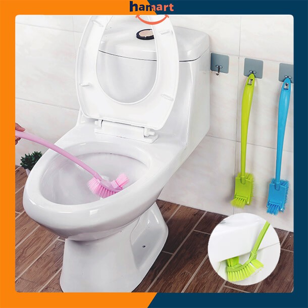 Cây Cọ Toilet Cọ Nhà Vệ Sinh 2 Đầu Có Lỗ Treo Tường [CÓ KHAY ĐỰNG TIỆN LỢI]