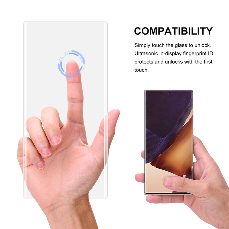 Kính cường lực keo UV hoàn toàn dành cho Samsung Galaxy ss S23 Ultra S22 Note 20 Ultra 10 10+ S20 S10 S10+ S20+ Plus 5G