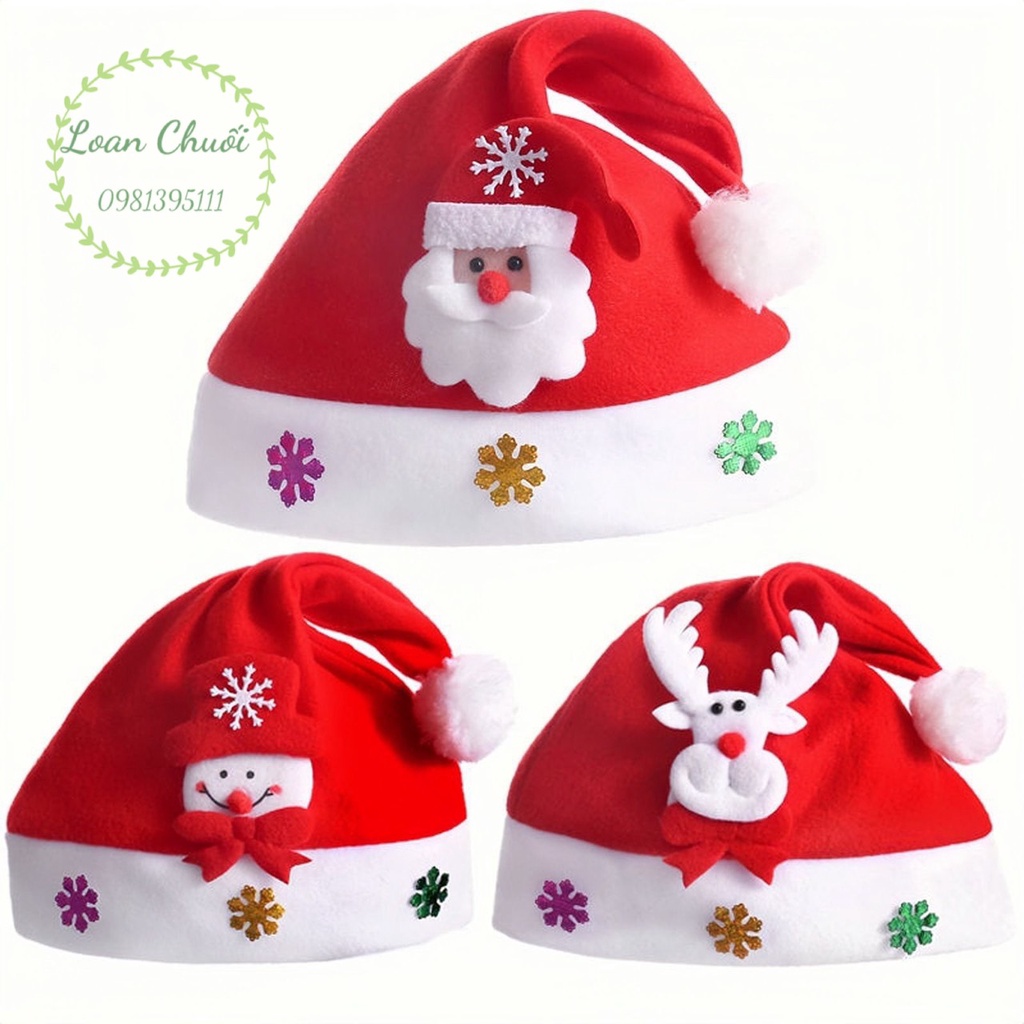 MŨ NOEL GIÁNG SINH ĐÈN LED PHÁT SÁNG