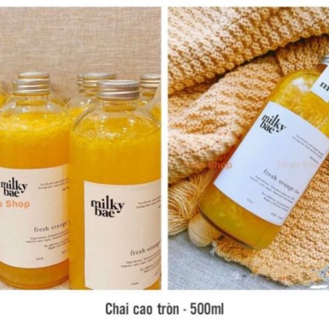 Chai tròn thủy tinh cao 500ml nắp bạc