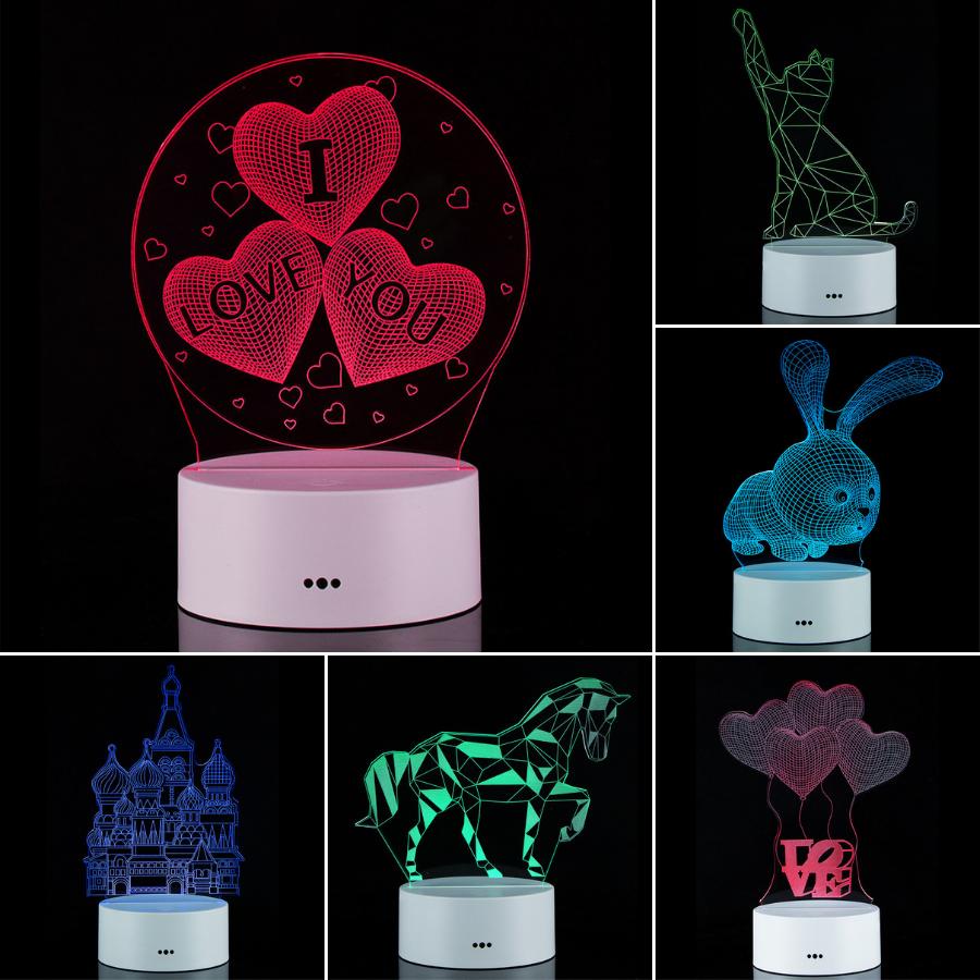 Đèn led 3d 16 màu đầu cắm USB, đèn ngủ dễ thương