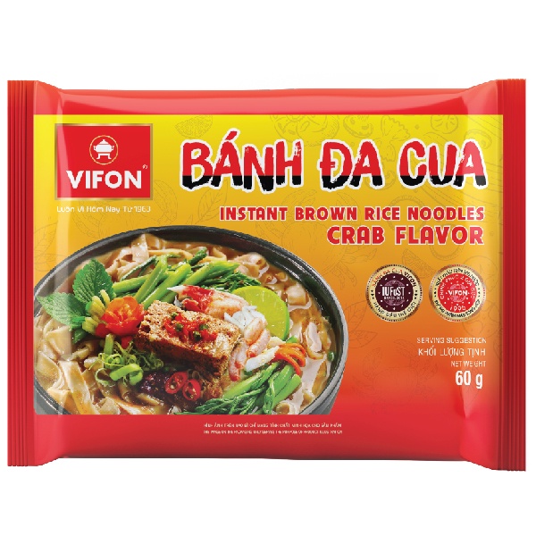 [Thùng 30 gói] Bánh Đa Cua VIFON (60g / Gói)
