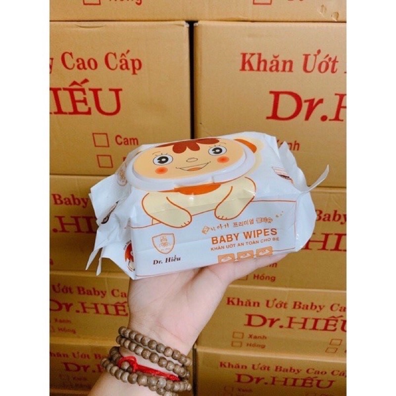 Khăn Ướt Dr.Hiếu An Toàn Cho Bé Không Mùi Gói To 165gr - Có giấy Chứng Nhận