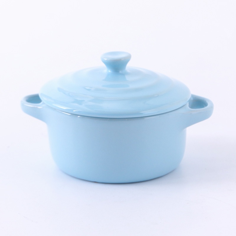 Nồi mini decor bằng sứ có nắp đựng đồ ăn dặm, cháo, súp cho bé decor bàn ăn xinh xắn giá rẻ