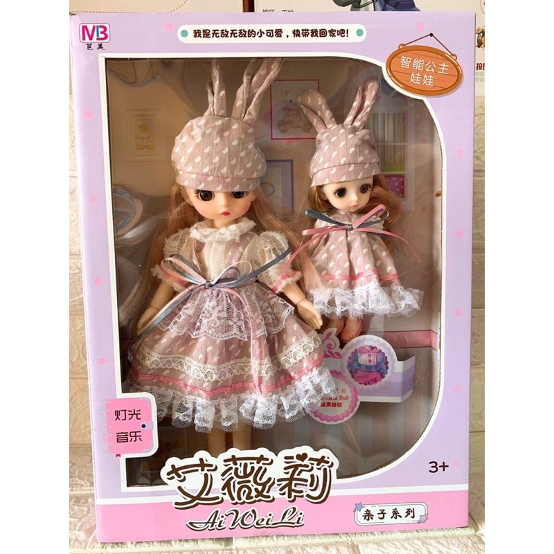 BỘ ĐÔI BÚP BÊ CHỊ EM MẮT NHẮM MỞ  CỰC ĐẸP [ HOT ]