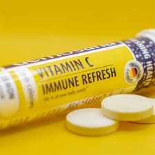Vitamin C sủi Đức tăng sức đề kháng cho bé người lớn DEMOSANA IMMUNE REFRESH không đường không calo vị chanh 20v