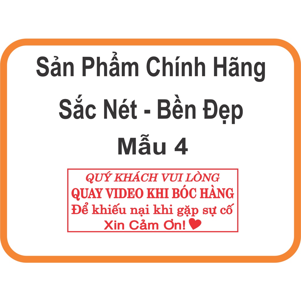 Con dấu quay video trước khi mở hàng , mực nước, đóng giấy màu đỏ kích thước 20x47mm và 22x58mm