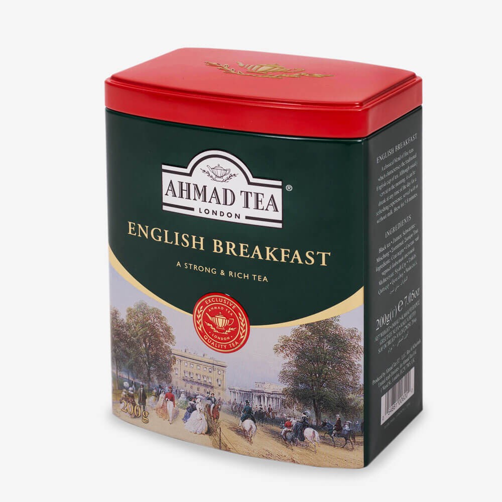 Trà lá pha ấm Buổi Sáng Anh Quốc hộp thiếc 100g - Ahmad English Breakfast Tea 100g