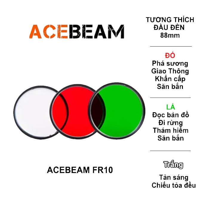 KÍính lọc màu ACEBEAM FR10 dành cho đèn pin ACEBEAM K60, K70, X45