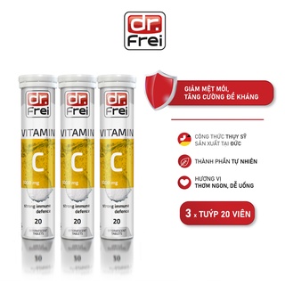 Combo 3 Tuýp Viên sủi Bổ sung Vitamin C Dr. Frei 1000 mg (20 Viên/ Tuýp)