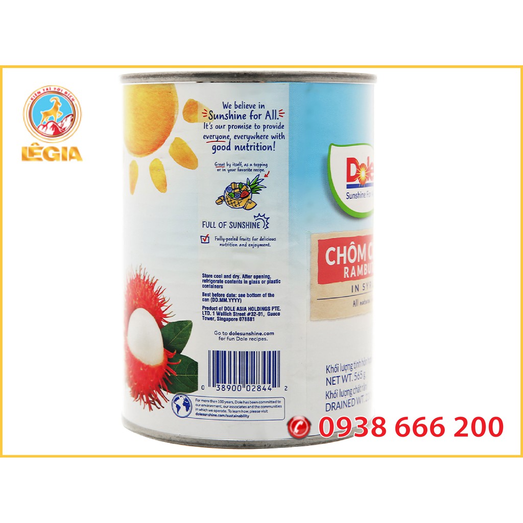 Chôm Chôm Ngâm DOLE Đóng Lon 565G