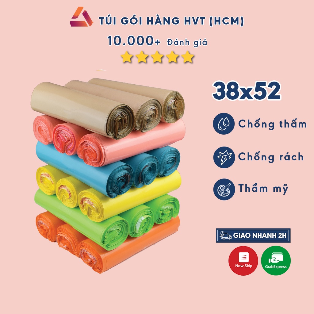 Túi đóng hàng niêm phong tự dính NHUAHVT size 38*52cm cuộn 100 túi gói hàng chuyển phát nhanh