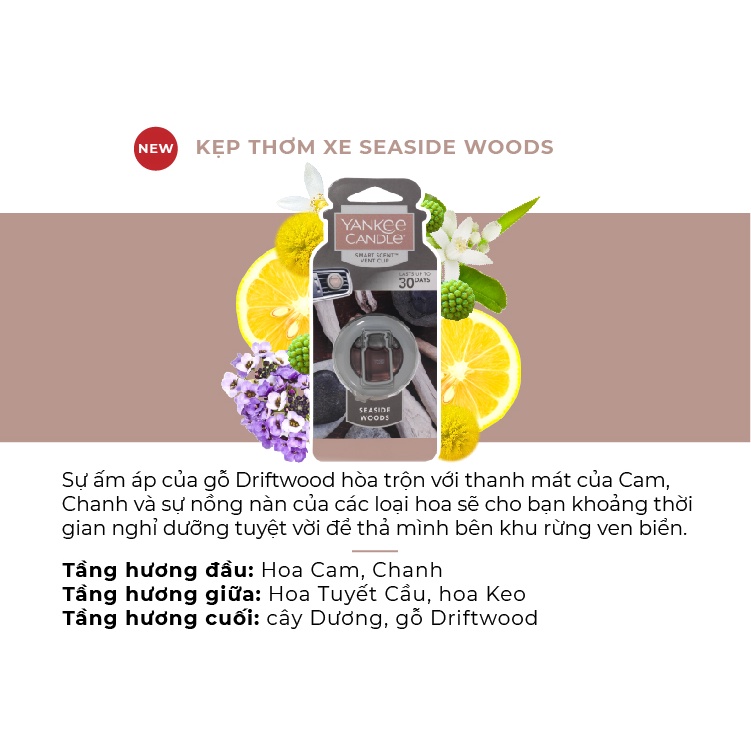 Kẹp thơm xe Yankee Candle - Seaside Woods