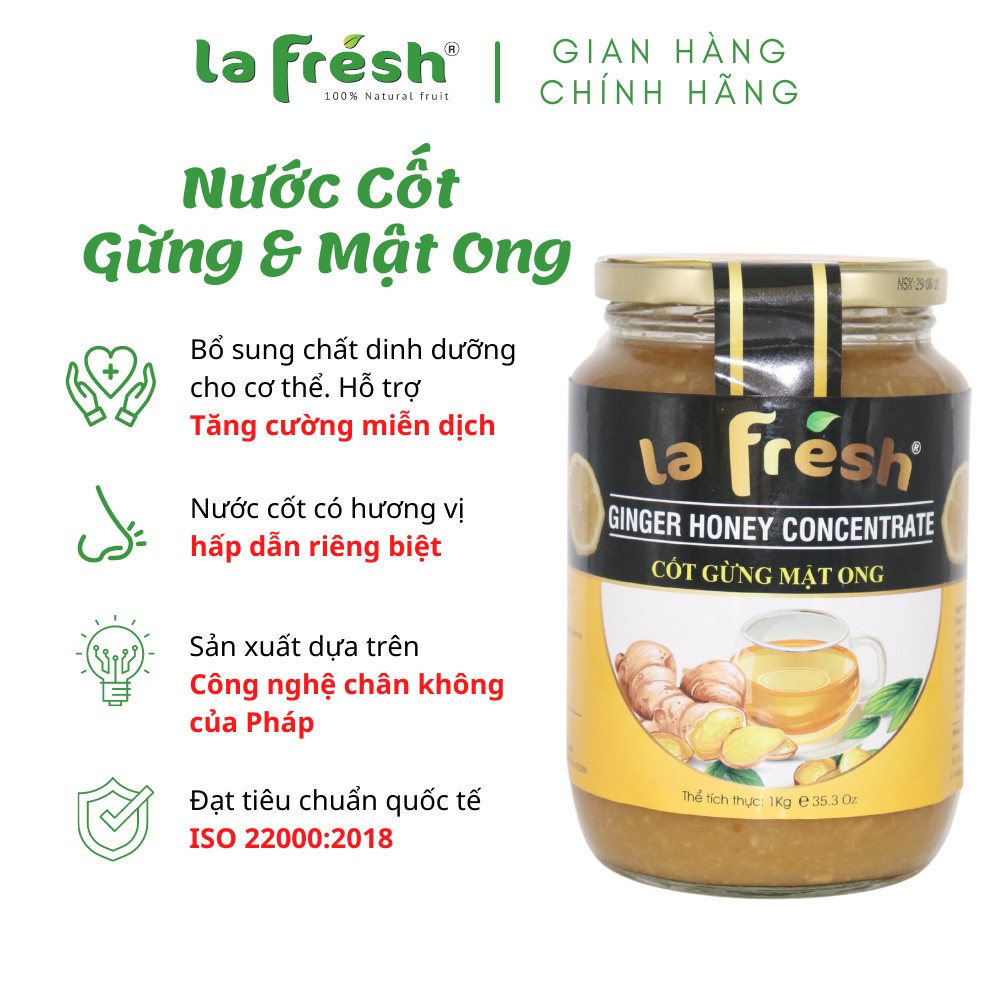 Nước Cốt Gừng Mật Ong LaFresh Đà Lạt - Chai 1kg