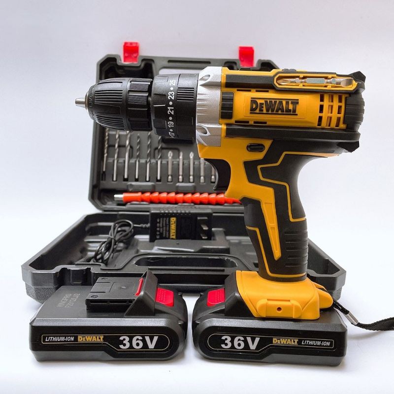 Máy Khoan Pin 36V Dewalt 3 Chức Năng-Có Búa- Tặng Bộ Phụ Kiện 24 Chi Tiết Hàng Loại 1