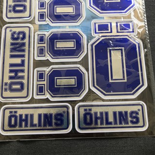[BAO ĐỔI TRẢ] Bộ tem LOGO NỔI OHLINS DẠ QUANG ( MÀU XANH )